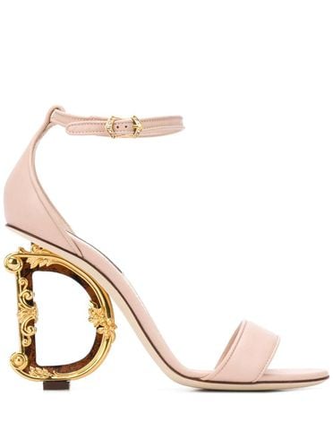 Baroque Light Sandals With Logo Heel In Leather Woman - Dolce & Gabbana - Modalova