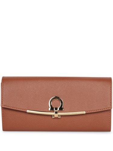 Ferragamo Gancino Clip Brown Wallet - Ferragamo - Modalova