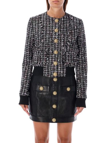 Balmain Tweed Bluson Bomber - Balmain - Modalova