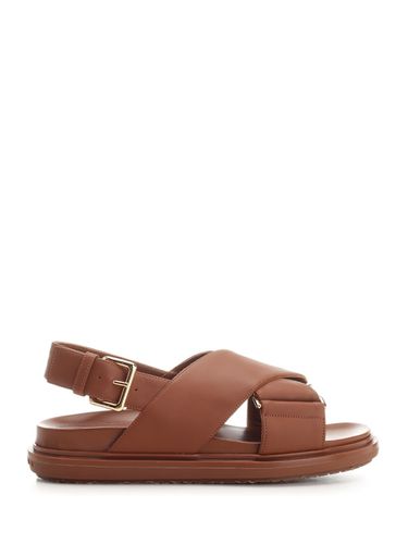 Marni Cramel Brown fussbett Sandal - Marni - Modalova