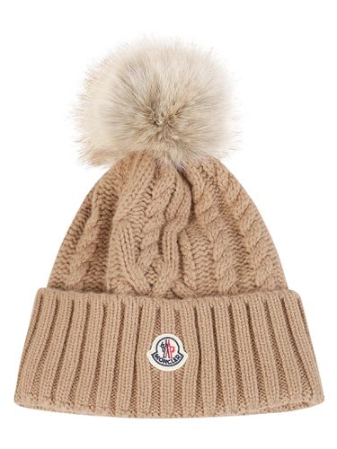 Moncler Logo Patch Beanie - Moncler - Modalova