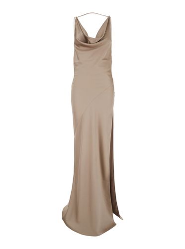 Vera Long Dress With Cowl Neck And Open Back In Tech Fabric Woman - The Andamane - Modalova