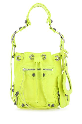 Fluo Yellow Leather Le Cagole Xs Bucket Bag - Balenciaga - Modalova