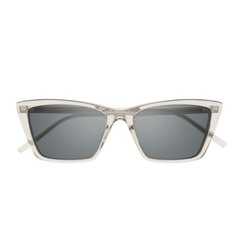 Saint Laurent Sl 737 Mica Thin Linea Sl Logo 004 Beige Silver Sunglasses - Saint Laurent Eyewear - Modalova