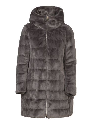 Herno Ashape Fur Grey Down Jacket - Herno - Modalova