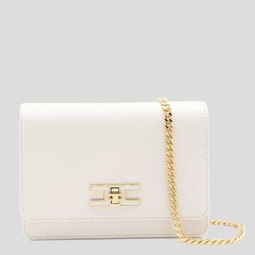 White Leather Top Handle Bag - Elisabetta Franchi - Modalova