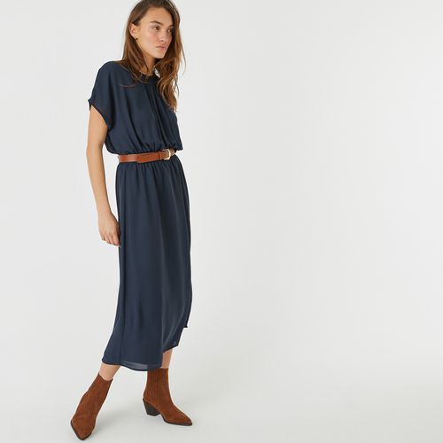 Abito Lungo Svasato, Punto Smock Elasticizzato In Vita Donna Taglie 34 (FR) - 38 (IT) - la redoute collections - Modalova