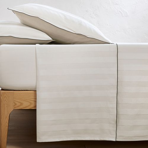 Lenzuolo Piatto Satin Di Cotone Lavato, Victor A Righe Taglie 180 x 290 cm - la redoute interieurs - Modalova