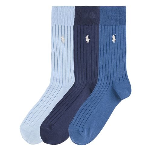 Confezione Da 3 Paia Di Calze In Cotone Egiziano Uomo Taglie 43/46 - polo ralph lauren - Modalova