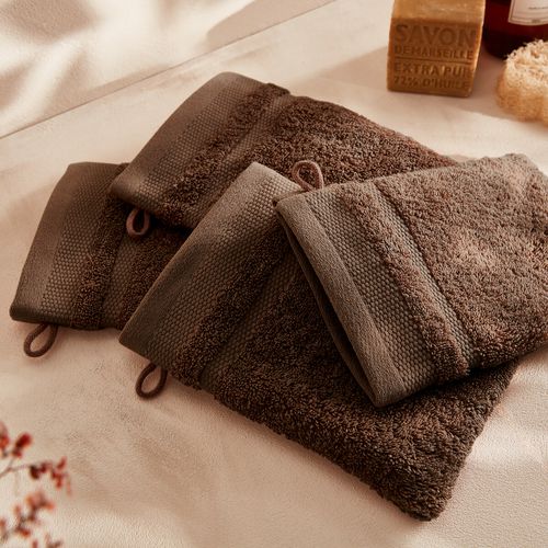 Confezione da 4 guanti da toilette cotone pettinato 600g/m2, K - LA REDOUTE INTERIEURS - Modalova