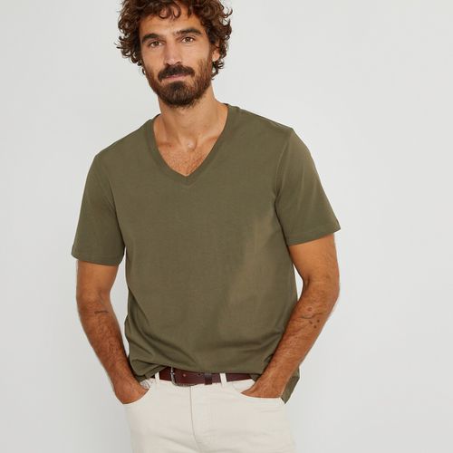 T-shirt Scollo A V Maniche Corte In Cotone Bio Uomo Taglie S - la redoute collections - Modalova