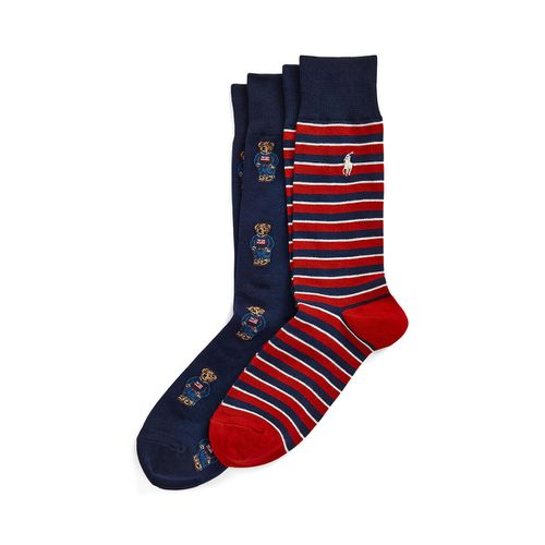 Confezione Da 2 Paia Di Calze Cotone Pettinato Blu Uomo Taglie 39/45 - polo ralph lauren - Modalova