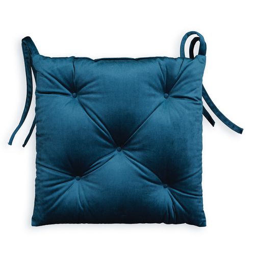 Cuscino Per Sedia Imbottito In Velluto, Balzain Blu Taglie 40 x 40 cm - so'home - Modalova