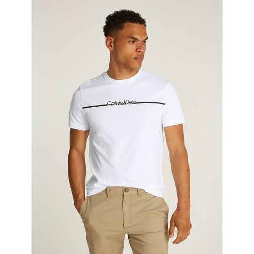 T-shirt girocollo con logo - CALVIN KLEIN - Modalova