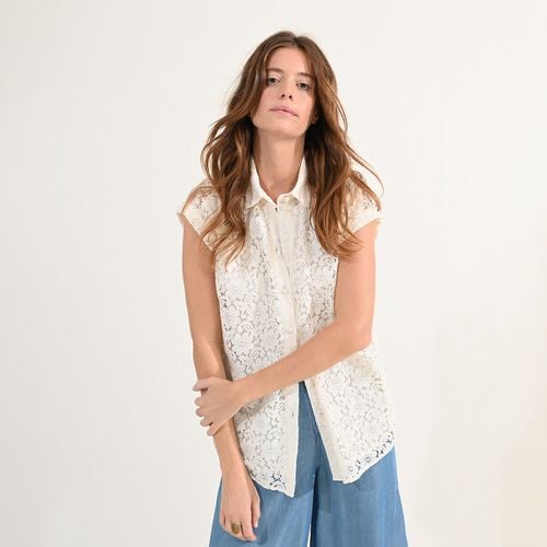 Camicia In Pizzo Con Maniche Corte Donna Taglie S - molly bracken - Modalova