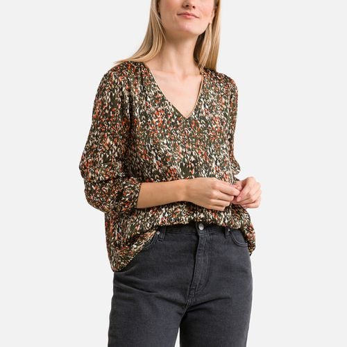 Blusa con scollo a V, maniche lunghe, stampata - ONLY - Modalova