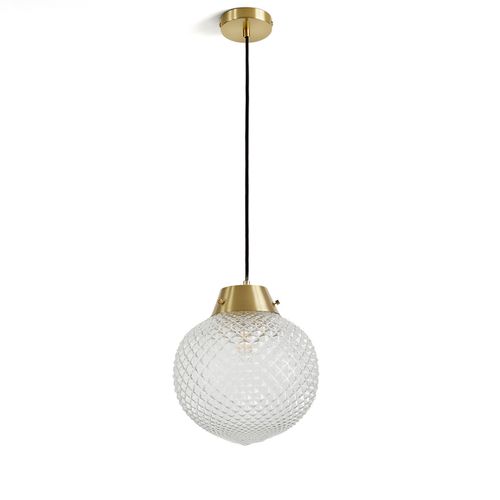 Lampadario In Vetro Cesellato E Ottone Anticato - camille omerin x la redoute interieurs - Modalova