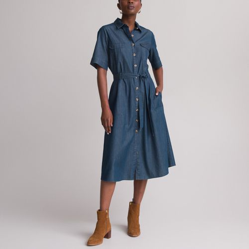 Abito svasato in denim, lunghezza midi, 3/4 - ANNE WEYBURN - Modalova