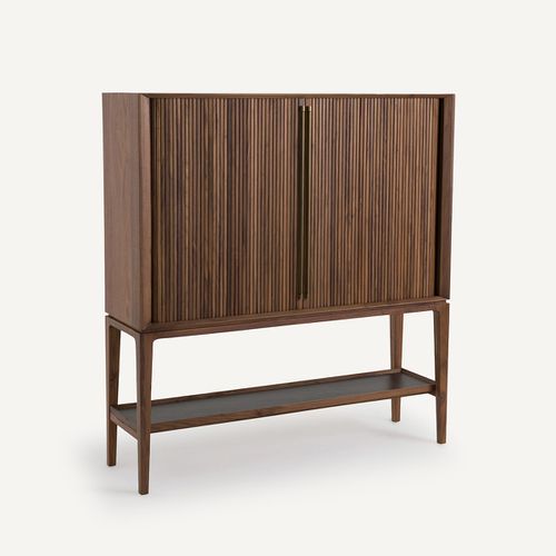 Mobile Credenza Alta/bar Noce E Pelle, Liamca - am.pm - Modalova