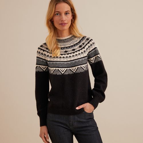 Maglione jacquard, collo alto, in grossa maglia - ANNE WEYBURN - Modalova