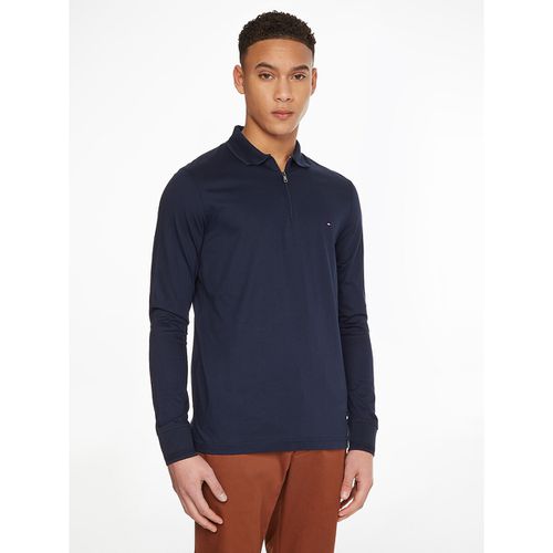 Polo maniche lunghe slim, collo con cerniera - TOMMY HILFIGER - Modalova