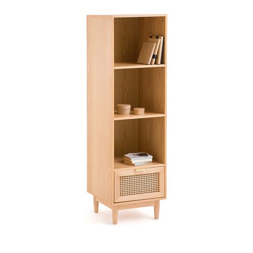 Colonna libreria impiallacciata rovere e vimini, Loris - SO'HOME - Modalova