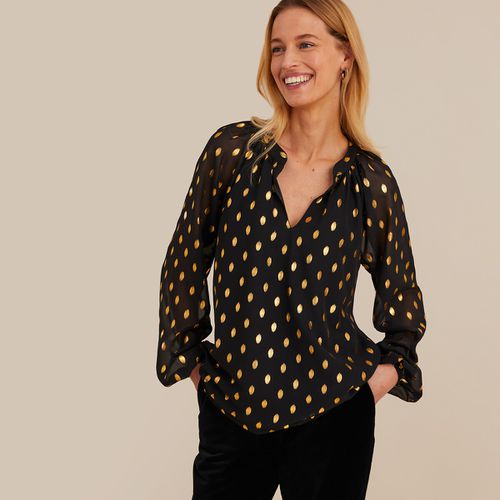 Blusa Scollo A V, A Pois, Maniche Lunghe Donna Taglie 36 (FR) - 40 (IT) - anne weyburn - Modalova