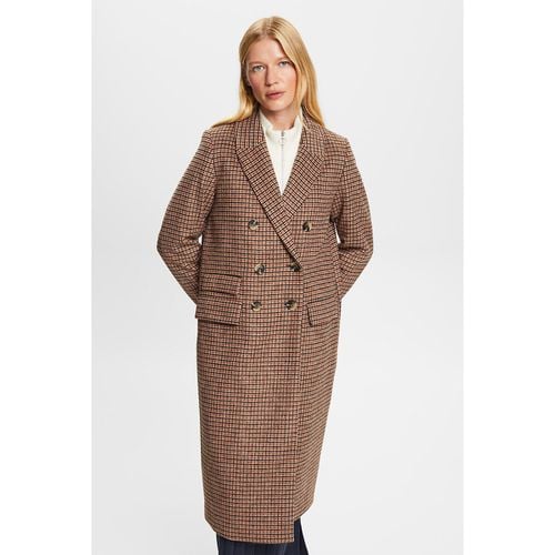 Cappotto Lungo Doppiopetto A Quadri Donna Taglie S - esprit - Modalova