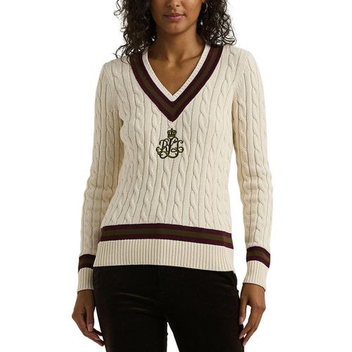 Maglione A Trecce Scollo A V Meren Donna Taglie XS - lauren ralph lauren - Modalova