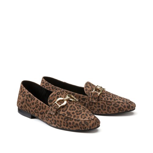 Mocassini Loafers In Pelle Stampa Leopardata Donna Taglie 39 - la redoute collections plus - Modalova