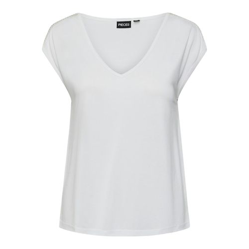 T-shirt A Maniche Corte, Gioielli Sulle Spalle Donna Taglie XS - pieces - Modalova