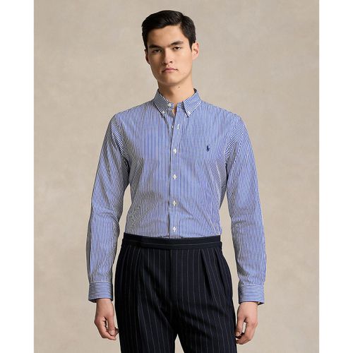 Camicia Dritta A Righe Popeline Logo Ricamato Uomo Taglie M - polo ralph lauren - Modalova