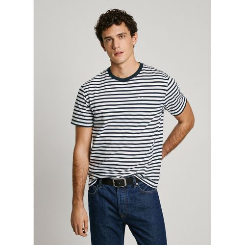 T-shirt Girocollo A Righe In Jersey Uomo Taglie S - pepe jeans - Modalova