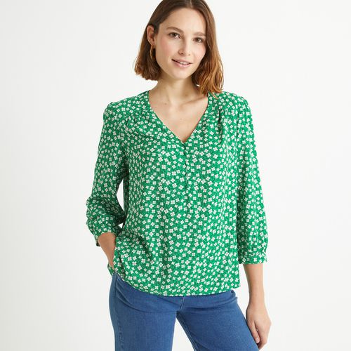 Blusa Scollo A V, Stampa Floreale, Maniche A 3/4 Donna Taglie 40 (FR) - 44 (IT) - anne weyburn - Modalova