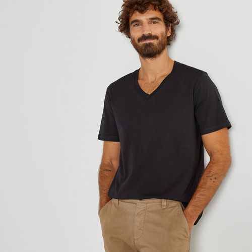 T-shirt Scollo A V Maniche Corte In Cotone Bio Uomo Taglie S - la redoute collections - Modalova