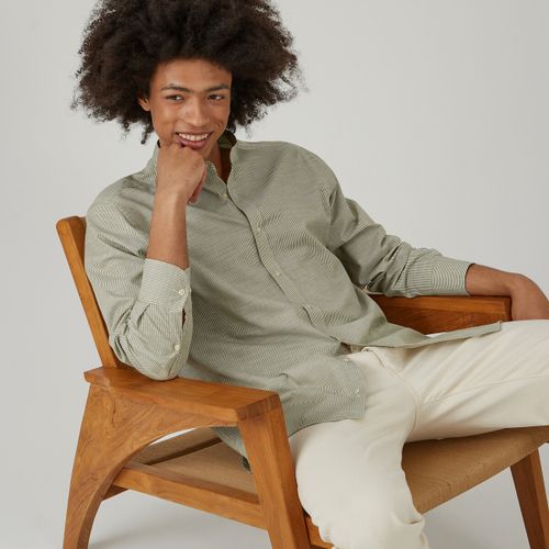 Camicia Dritta A Righe Collo A Listino Uomo Taglie XL - la redoute collections - Modalova