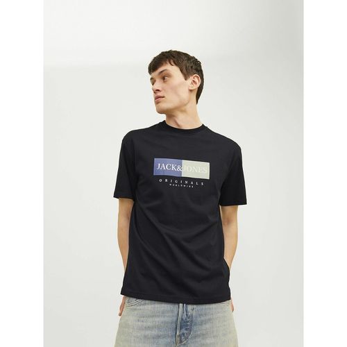 T-shirt ampia girocollo con logo - JACK & JONES - Modalova