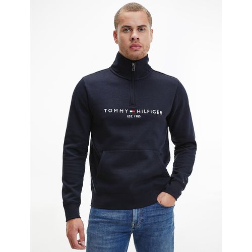 Felpa Collo Alto Cerniera Tommy Logo Uomo Taglie S - tommy hilfiger - Modalova