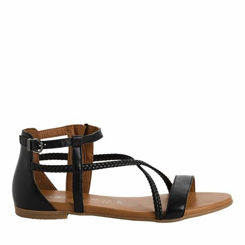 Sandali in pelle con tacco piatto - TAMARIS - Modalova