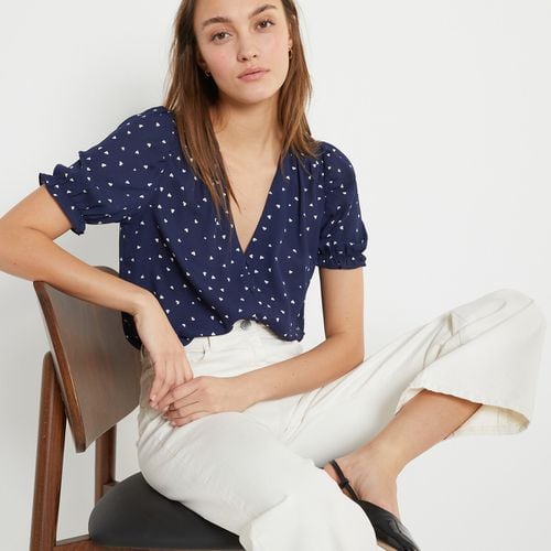 Blusa scollo a V, stampa cuori - LA REDOUTE COLLECTIONS - Modalova