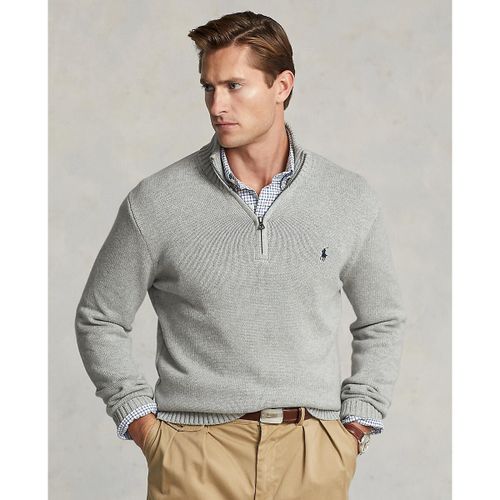 Pull Con Mezza Cerniera In Cotone 7g Con Logo Ricamato Uomo Taglie S - polo ralph lauren - Modalova