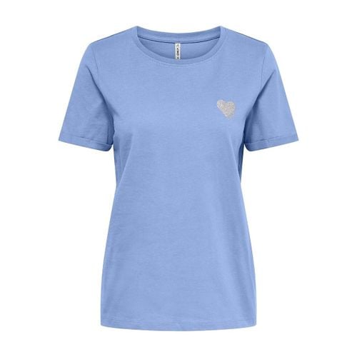 T-shirt Stampa Piccolo Cuore Davanti Donna Taglie XS - only - Modalova