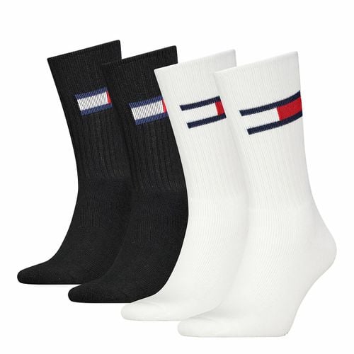 Confezione Da 4 Paia Di Calze Alte Logo Bandiera Uomo Taglie 35/38 - tommy hilfiger - Modalova