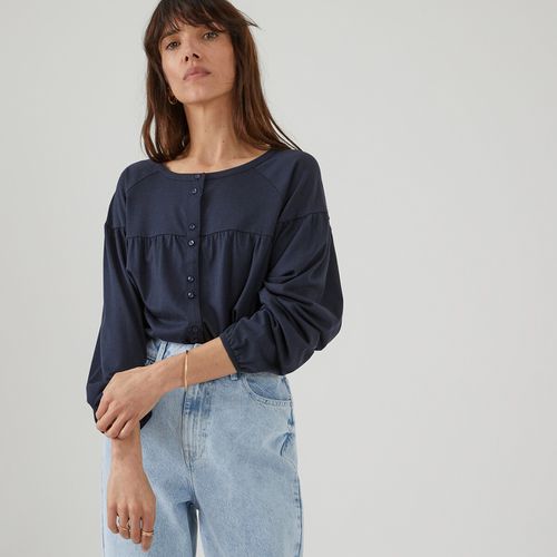 T-shirt Girocollo Con Bottoni, Forma Blusa Donna Taglie M - la redoute collections - Modalova