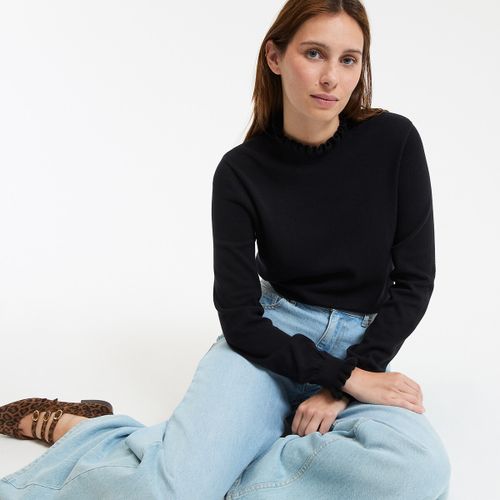Maglione a maniche lunghe in cotone con volant a collo alto - LA REDOUTE COLLECTIONS - Modalova