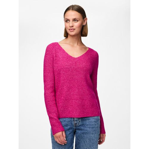 Maglione scollo a V in maglia fine - PIECES - Modalova