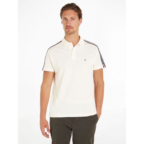 Polo dritta con logo ricamato fodera jersey - TOMMY HILFIGER - Modalova