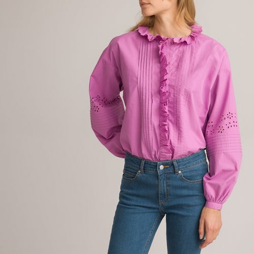 Camicia girocollo con collaretto maniche lunghe - LA REDOUTE COLLECTIONS - Modalova