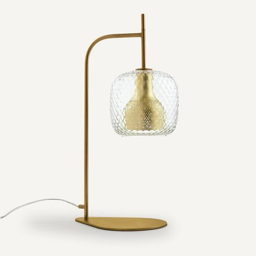 Lampada da tavolo, ottone e vetro cesellato, Mistinguett - AM.PM - Modalova