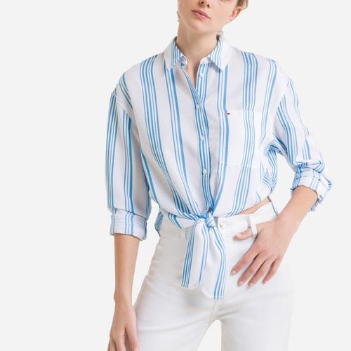 Camicia corta a righe da annodare - TOMMY JEANS - Modalova